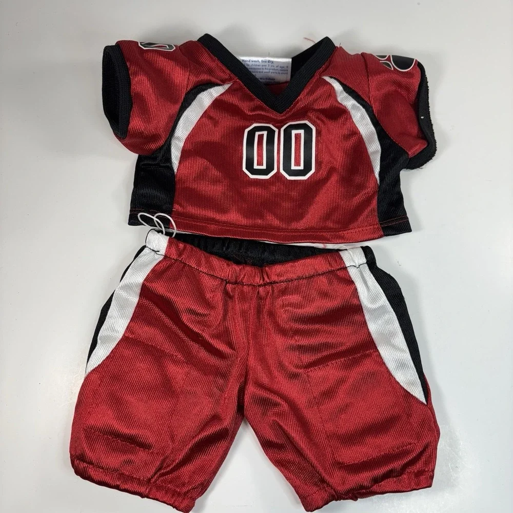 Build A Bear Red Football Outfit Jersey Pants‎ Helmet for BABW Plush Bears
